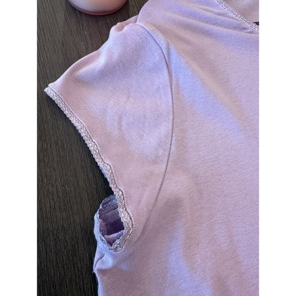 Nordstrom Intimates Capped Sleeve T-shirt Size 2X Lilac Petal 100% Cotton - Picture 2 of 8